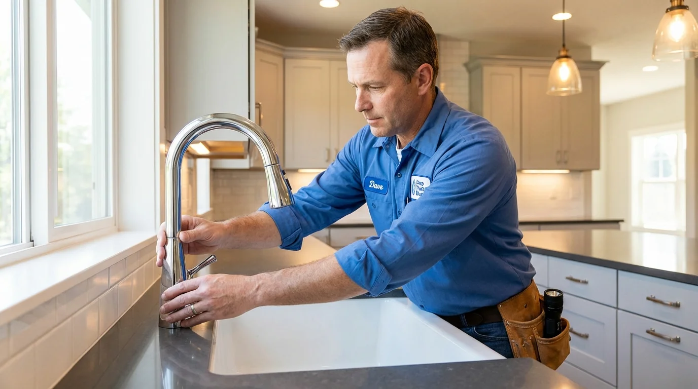 Kitchen faucet installation by Johns Plumbing LLC in Hattiesburg
