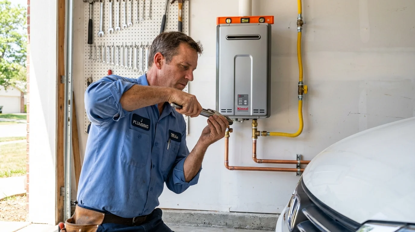Tankless water heater installation by a Johns Plumbing LLC plumber in Hattiesburg